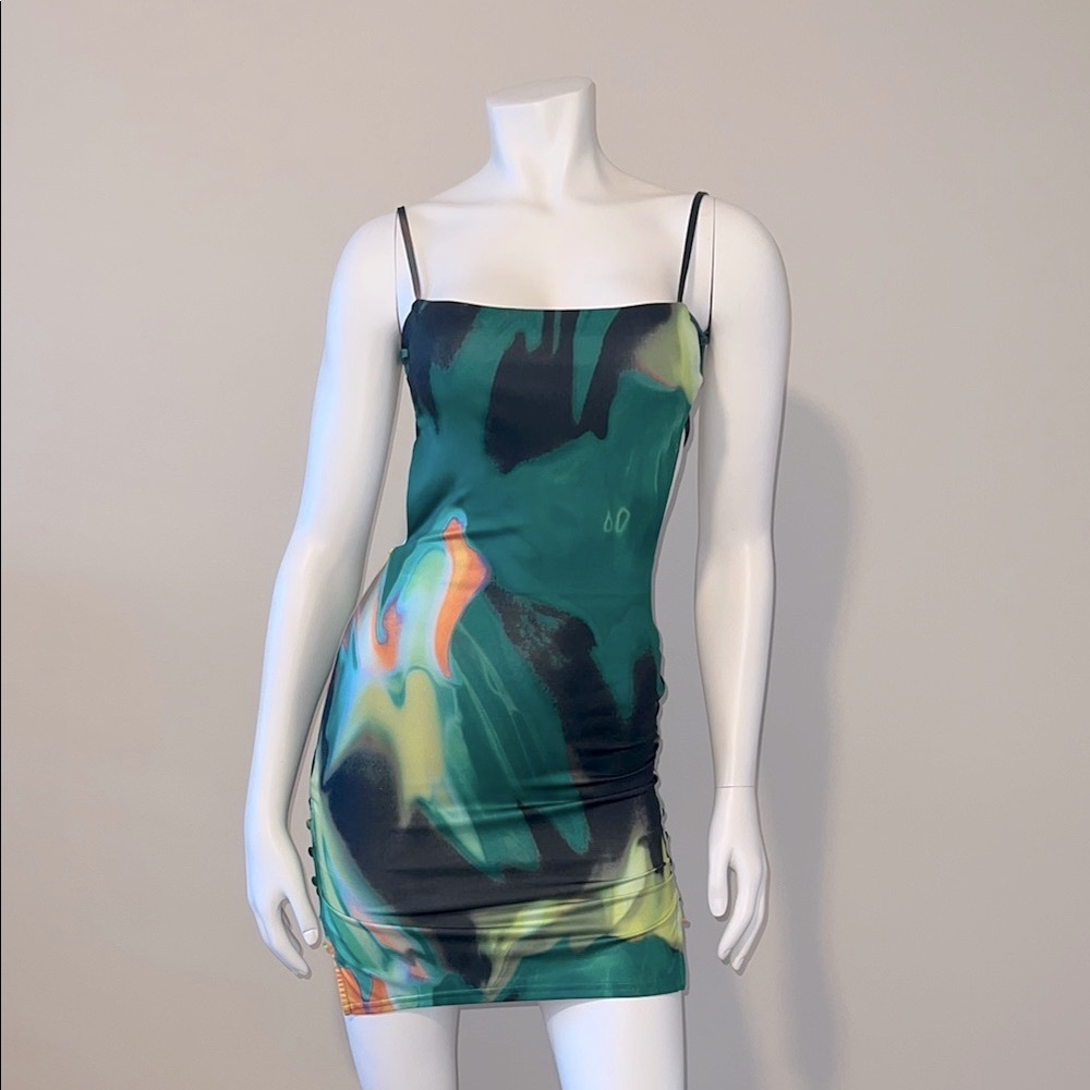 Multicolor Abstract Print Dress
